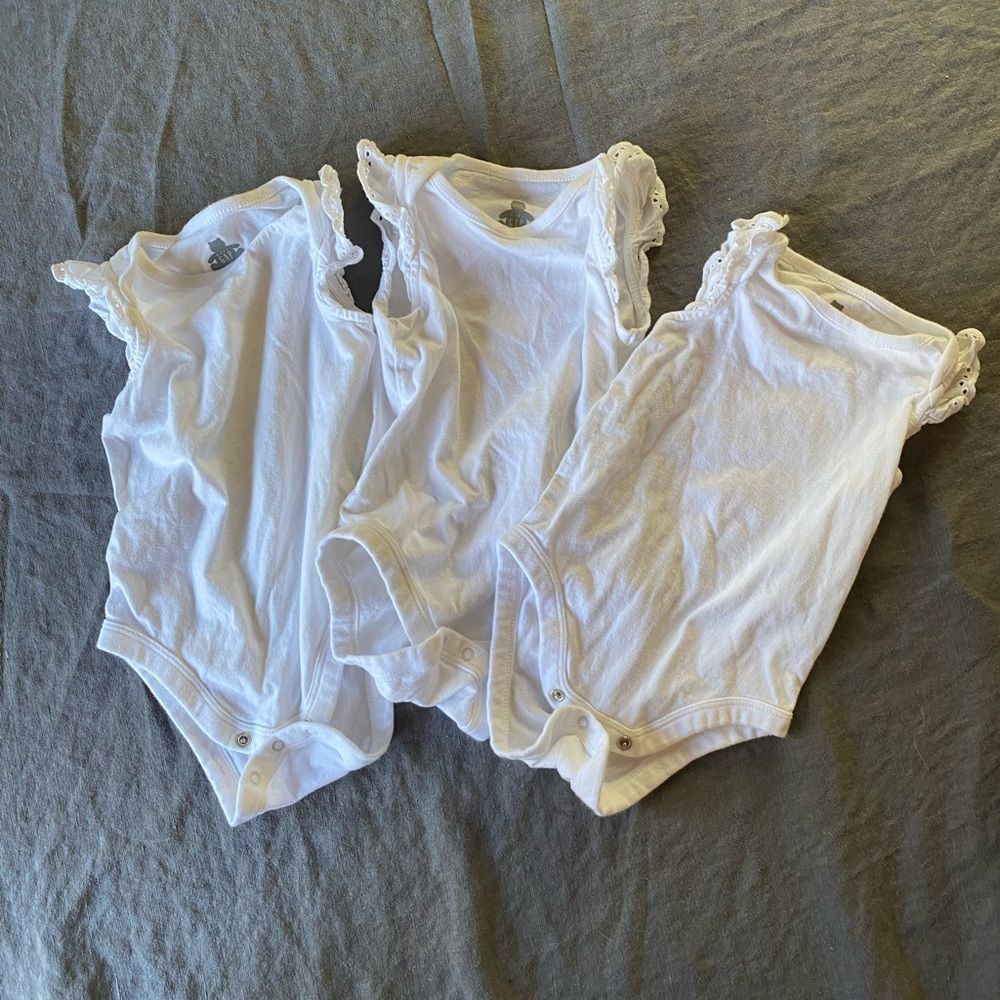 Organic Cotton GAP Onesies with Flutter Short Sleeves